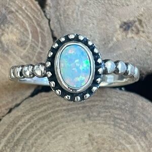 Brilliant Silver Opal Ring
